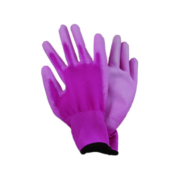 13G gestrickter nahtloser Polyster Liner Handschuh mit PU beschichtet
